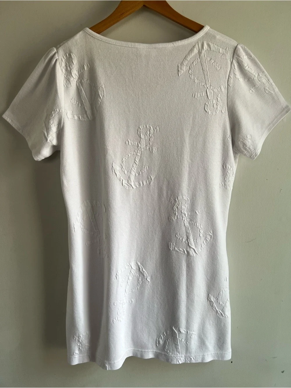 Dotti White Anchor Swim Cover Up Women’s Medium Zip Front Beach Coverup Nautical